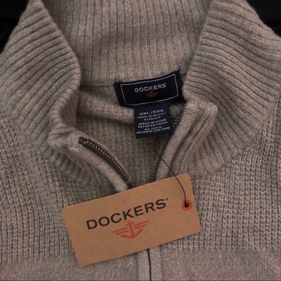 Dockers Tan Half Zip Sweater XXL NWT - Picture 2 of 3